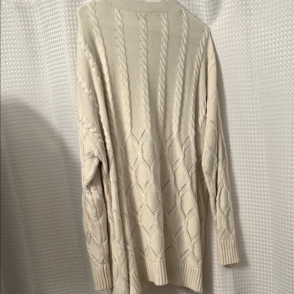 Crown & Ivy Cream Cable Knit Cardigan - Picture 7 of 7